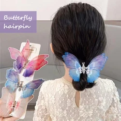 Simulated Butterfly Pearl Hair Clip for Women Girl Butterfly Flapping Wings Hairpin Sweet Headwear Party Hair Accessories