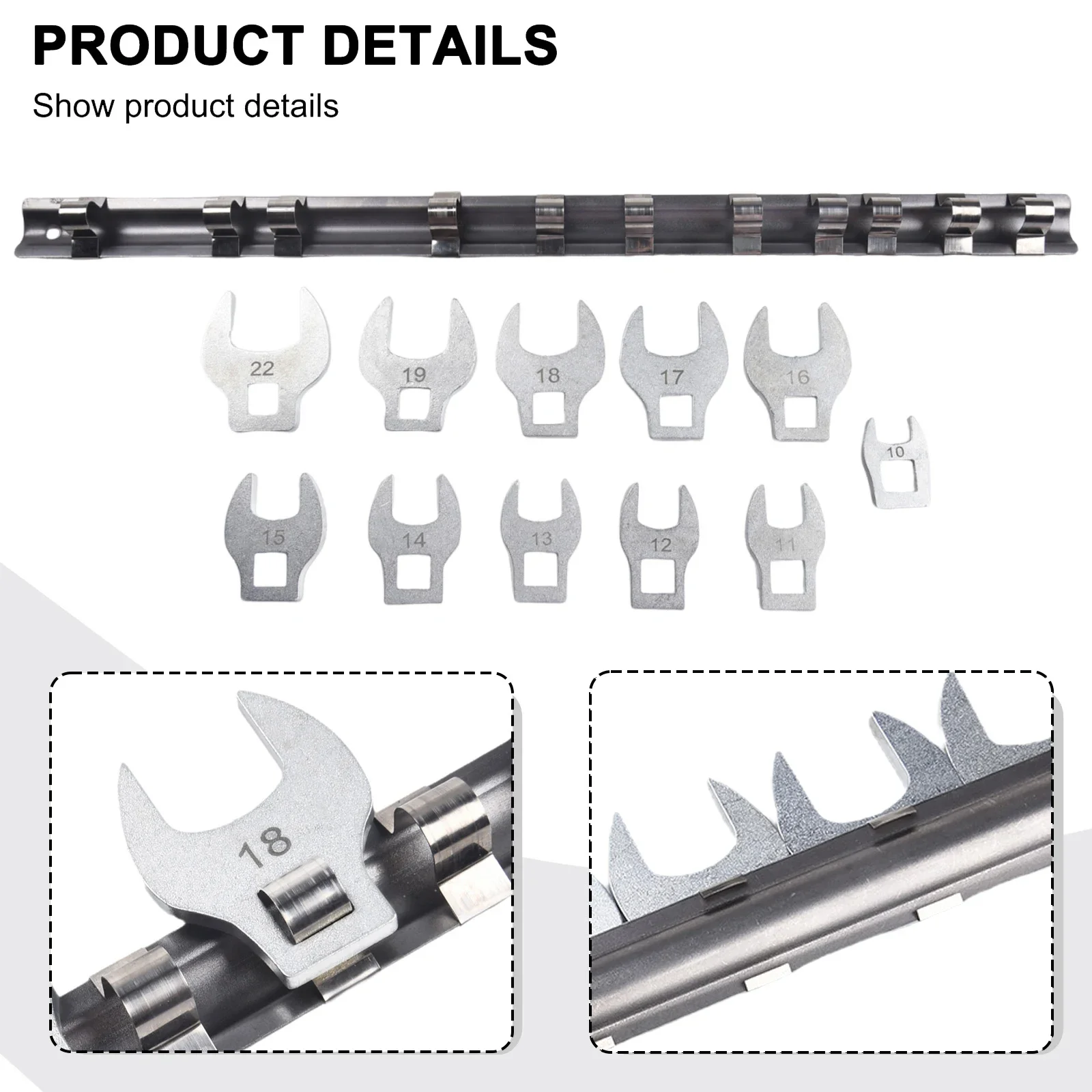 

11pcs 10-22mm Metric Crow Foot Open End Wrench Keys 3/8 Inch Drive Wrench Set Metric Crow Foot Open End Wrench Keys Wrench Set