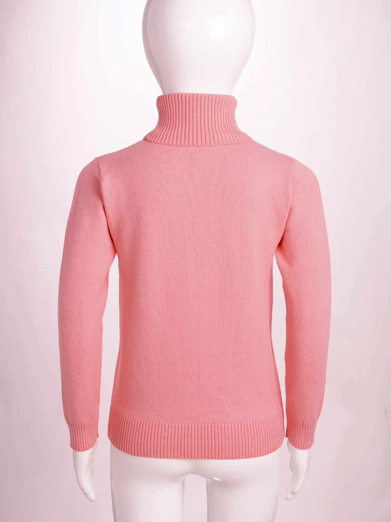 Girls Boys Turtleneck Sweater Casual Solid Long Sleeve Knitted Pullover Tops Warm Knitwear Spring Autumn Winter Baby Clothes