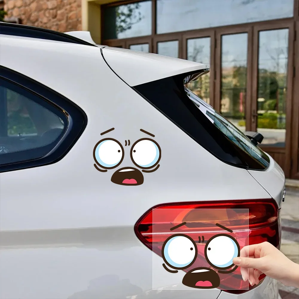 Funny Cartoon Face Expression Car Decal Vinyl Waterproof Sticker for Auto Window Bumper Motorcycle Laptop Scooter Decor