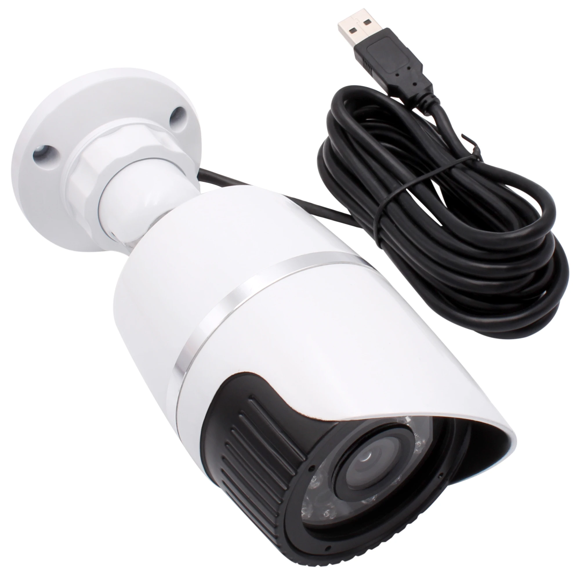 ELP 2MP 1080P IMX323 IR Infrared USB Camera with IR LED and Audio, 0.01Lux Low Light IP67 Waterproof Night Vision USB Webcam
