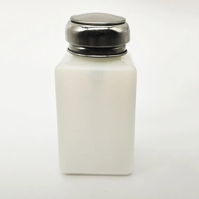 Dispensador de bomba vacía de 200ml, líquido UV/LED, limpiador de esmalte de Gel, botella removedora de esmalte de uñas, botella de acetona limpia,