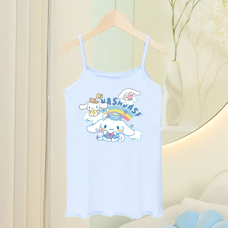 Sanrio เสื้อกั๊กสไตล์ใหม่สำหรับหญิงสาวฤดูร้อน pakaian rumahan แฟชั่นลำลองบางน่ารักอเนกประสงค์ของขวัญการ์ตูน My Melody สาว