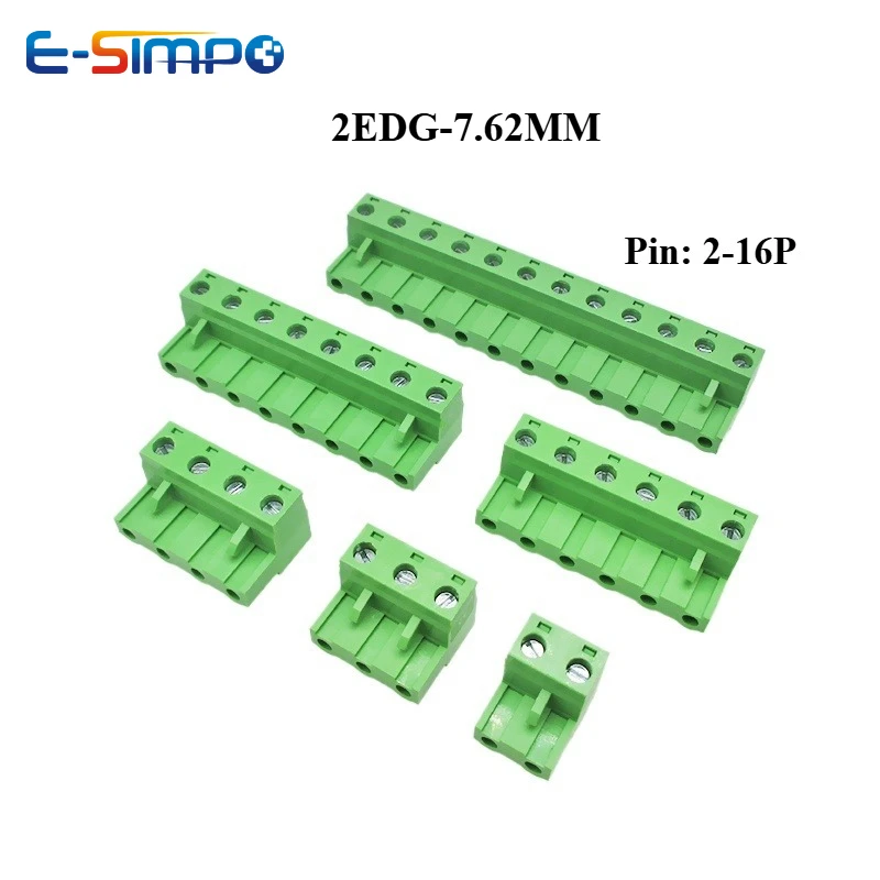 

5/10PCS 7.62MM Large spacing 2EDG 2EDGRK 2-16P Welding free Docking Aerial Plug-in Terminal Block PCB Termianl Connector