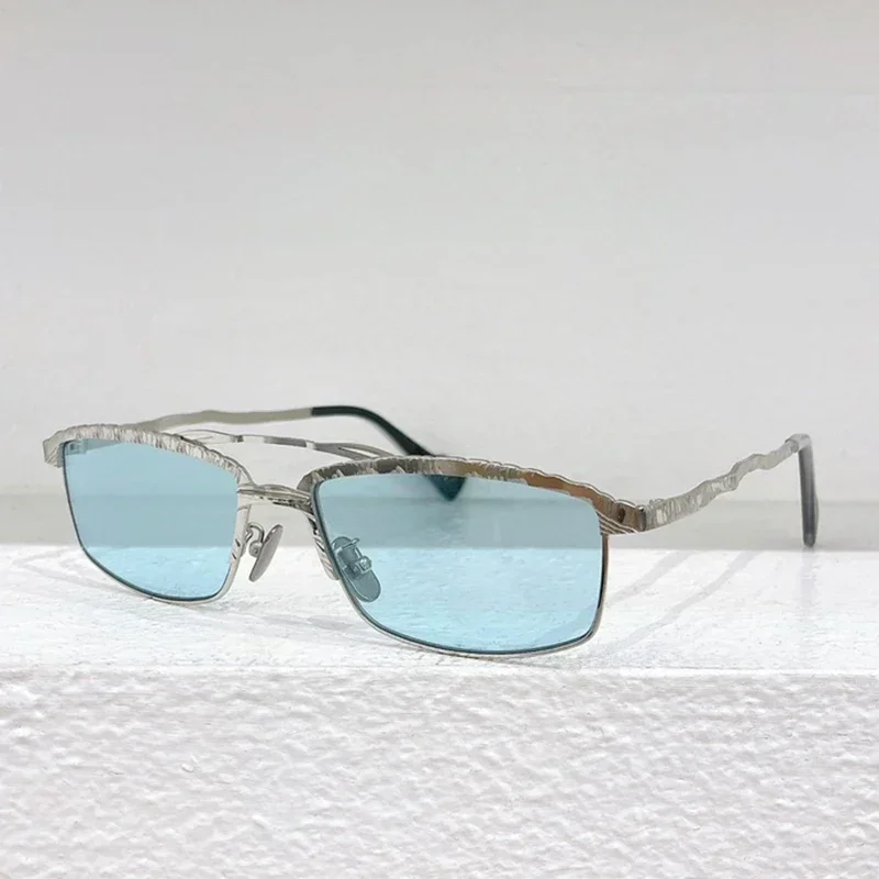 

Maske H57 Alloy Double Bridge Rectangle Sunglasses for Men and Women High Quality Brand Designer UV400 Handmade Retro Eyeglasses