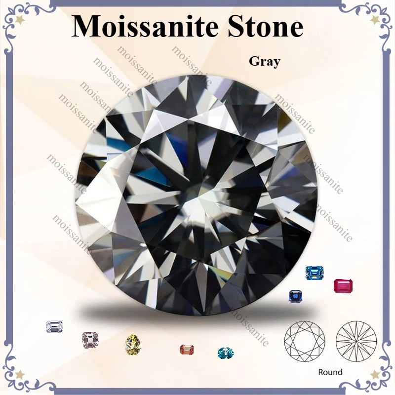 Moissanite Stone Round Cut D Color VVS1 Clarity Synthetic Loose Gemstone for DIY Jewelry Making