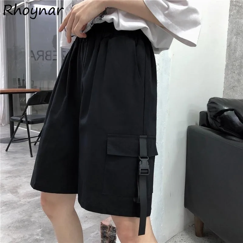 Shorts Women Couples Unisex Casual All-match Elastic Waist Streetwear Designed Trendy Korean Fashion Stylish Popular Cozy Summer