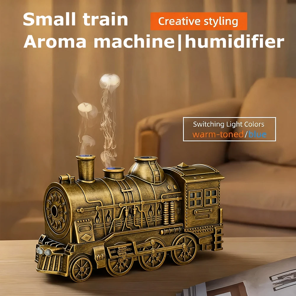 

1pc USB Powered Train Aroma Diffuser with Ambient Lights and 3 Levels Timing Air Humidifier Perfect for Indoor Humidification