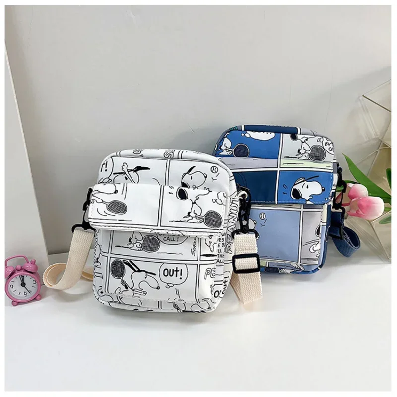 Snoopy Canvas Crossbody torba studenci Cartoon Fashion Casual torba na telefon komórkowy kobiety przenośne zakupy podręczny worek do przechowywania