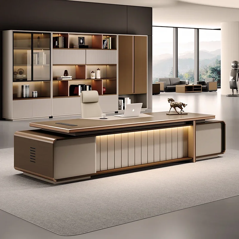 

Nordic Luxury Office Desk France Simple Creativity Designer L Shape Desk Advanced Room Office Furniture Bureau De Travail FYOD