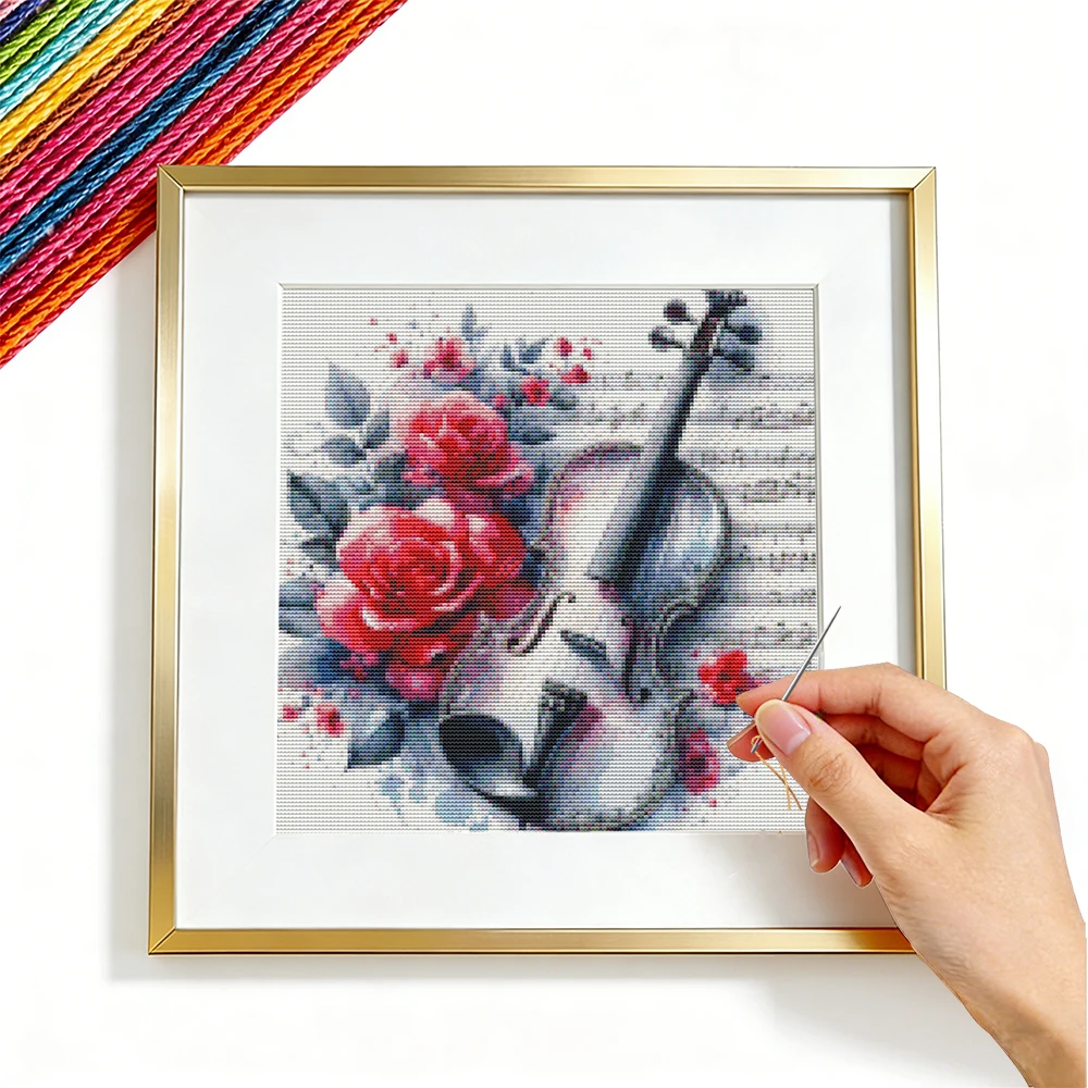 Embroidery Guide Paper - Çapraz Nokta Nakış Keman Manzara Kılavuzu