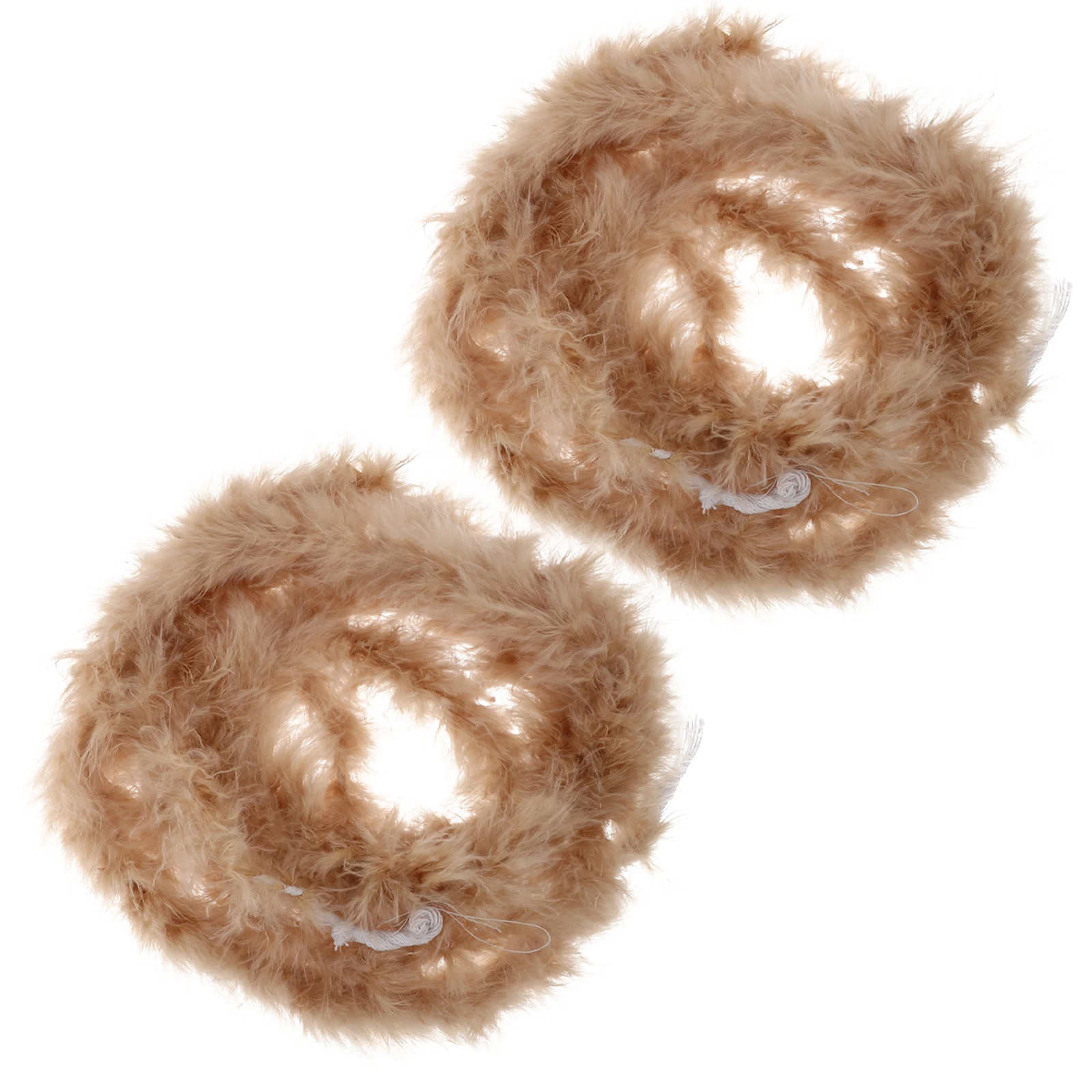

2 Pcs Turkey Plume Boa Natural for DIY Craft Clothing Home Supplies Party Wedding Decoration Stage Performance Props