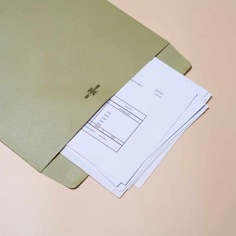 30pcs 23x34cm A4 Envelopes Metal Snap 120g Colored Paper Invitation Small Business File Folder Stationery Supplies Storage Bag