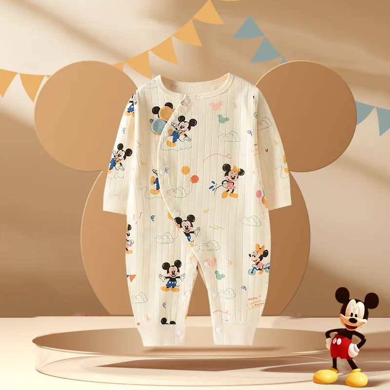 

Cartoon Mickey Baby Romper Soft 100% Cotton Long Sleeve Unisex Newborns baby Sleepwear Breathable Spring & Fall Outfits