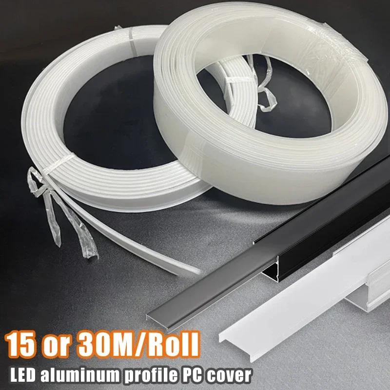 15/30 متر Led الألومنيوم الشخصي غطاء بلاستيكي خزانة خزانة الكتب الخطي ضوء بار مبعثر لوحة Led قطاع قناة الناشر عاكس الضوء