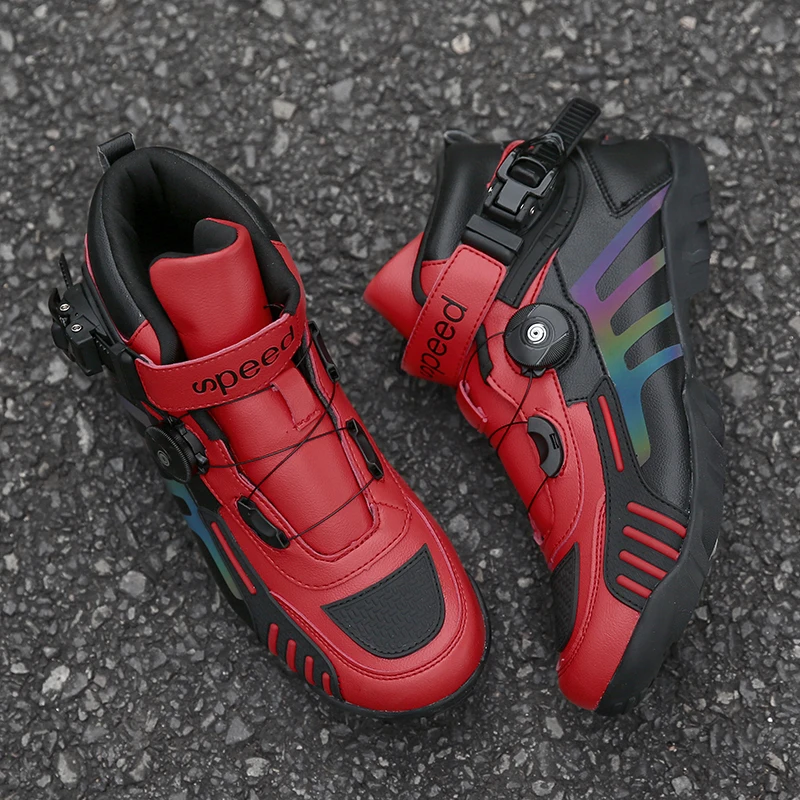 الشتاء الدراجات أحذية الرجال النساء دراجة نارية أحذية واقية عالية أعلى الدراجات أحذية النايلون سرعة الدراجة ركوب الخيل دراجة أحذية رياضية