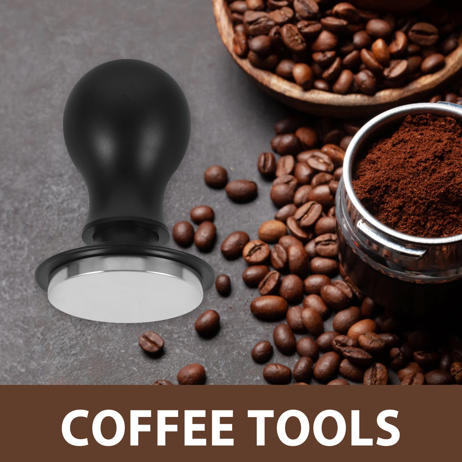

51mm Coffee Tamper Stainless Steel Espresso Press Tool powder Handheld Manual Adjustable Depth Spring Loaded Tamping