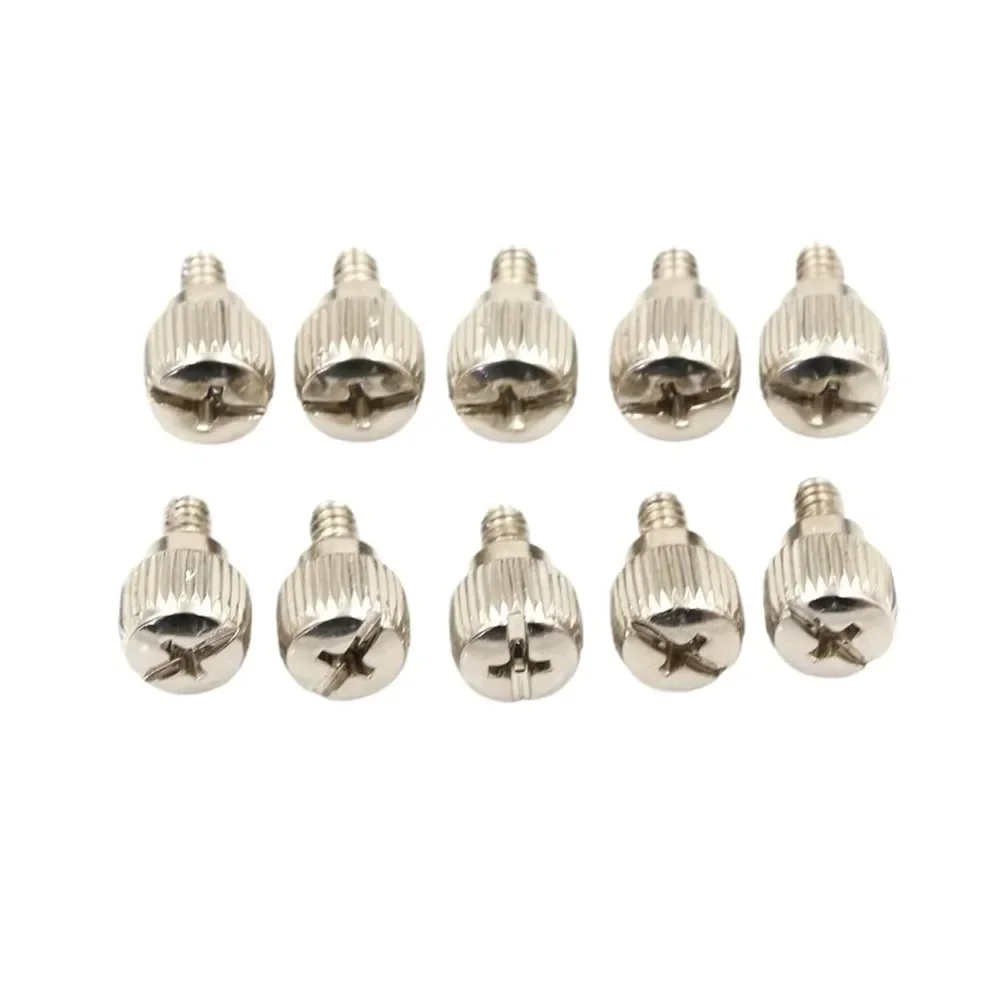 جيد 10 قطعة 14x9 مللي متر حالة الكمبيوتر الإبهام مسامير أسود/النيكل يدويا تشديد المقبس رئيس أداة جديد