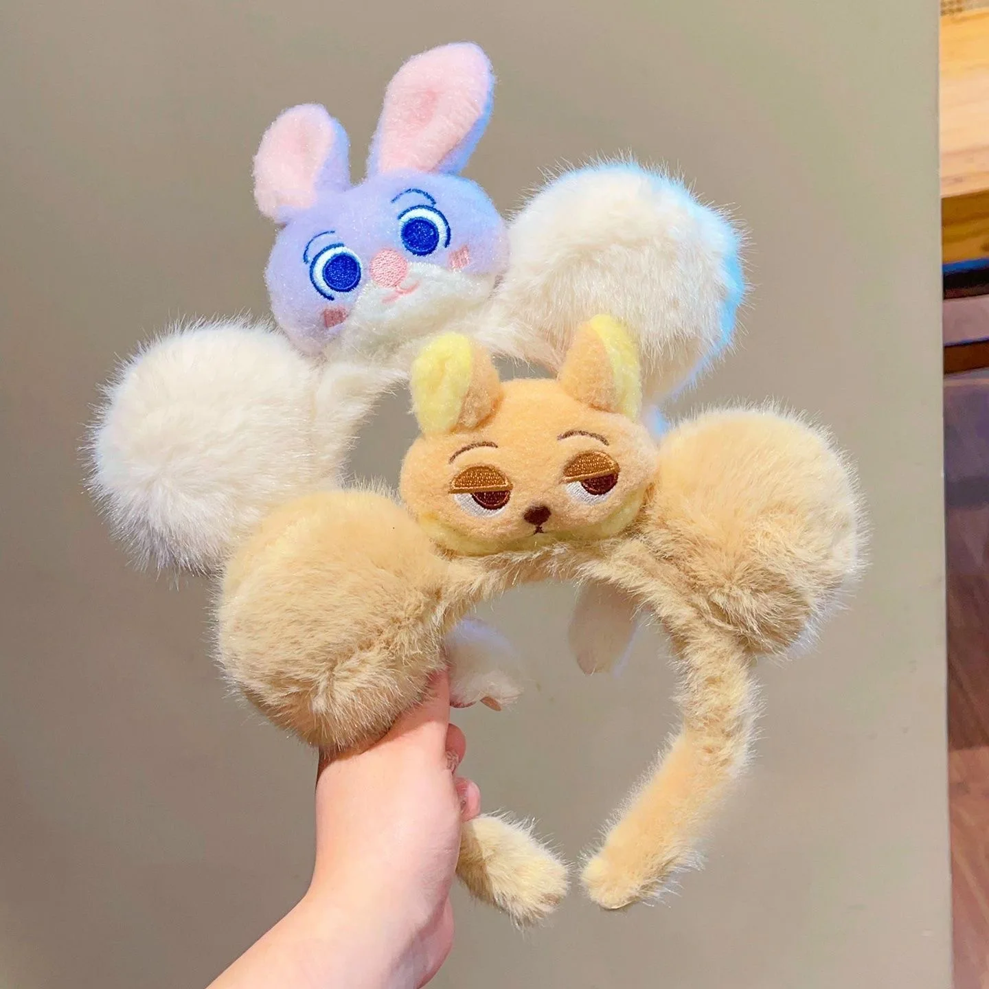 

New Disney Judy Hopps Headbands Cute Plush Headbands Movie Watching Photo Taking Check in Hair Accessories Girl Gifts