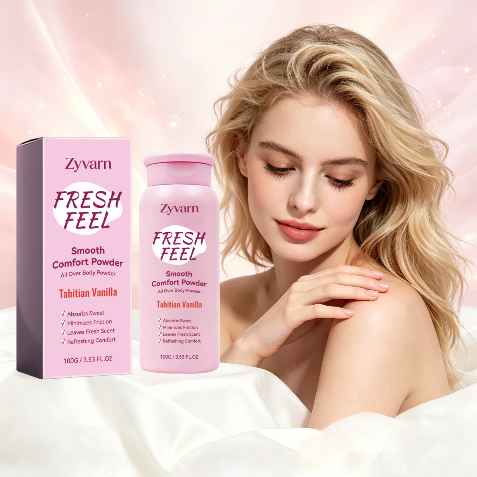 Body Powder For Sweat Minimizes Friction Absorbs Moisture Fresh Vanilla Scent Refreshing Comfort Daily Smooth Body Talc Powder