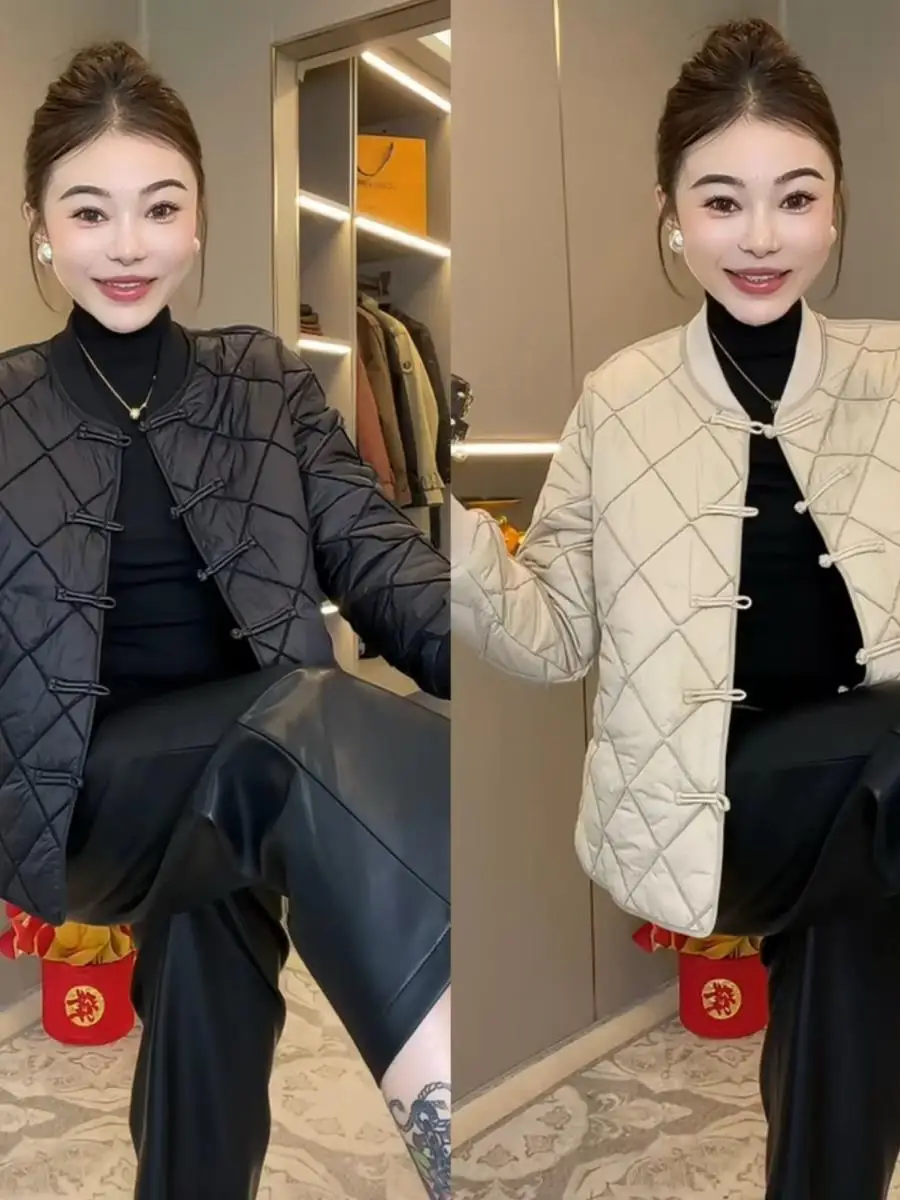 new-chinese-sle-cotton-jaet-women's-loose-slimming-lightweight-clothing-button-design-autumn-winter-new-arrival