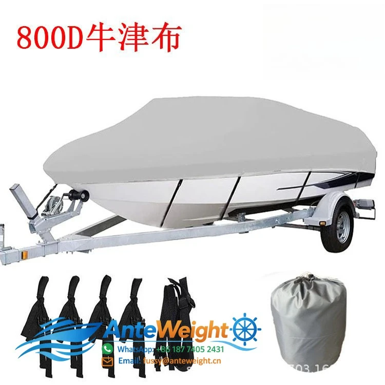800D Oxford Grey V-Shape Yacht Cover, UV-Resistant & Waterproof Boat Shield | Heavy-Duty Marine Protection