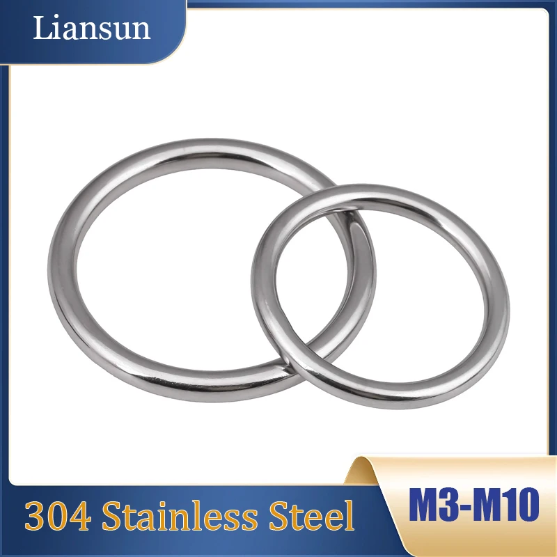 

304 Stainless Steel Solid Seamless Rings – O-Rings, Welded Lifting Rings for Hammocks, Yoga & Outdoor Gear M3-M10