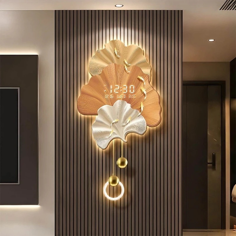Night Light Fashion Wall Clock Unique Elegant Nordic Bedroom Digital Wall Clock Aesthetic Horloge Murale Home Decor Items