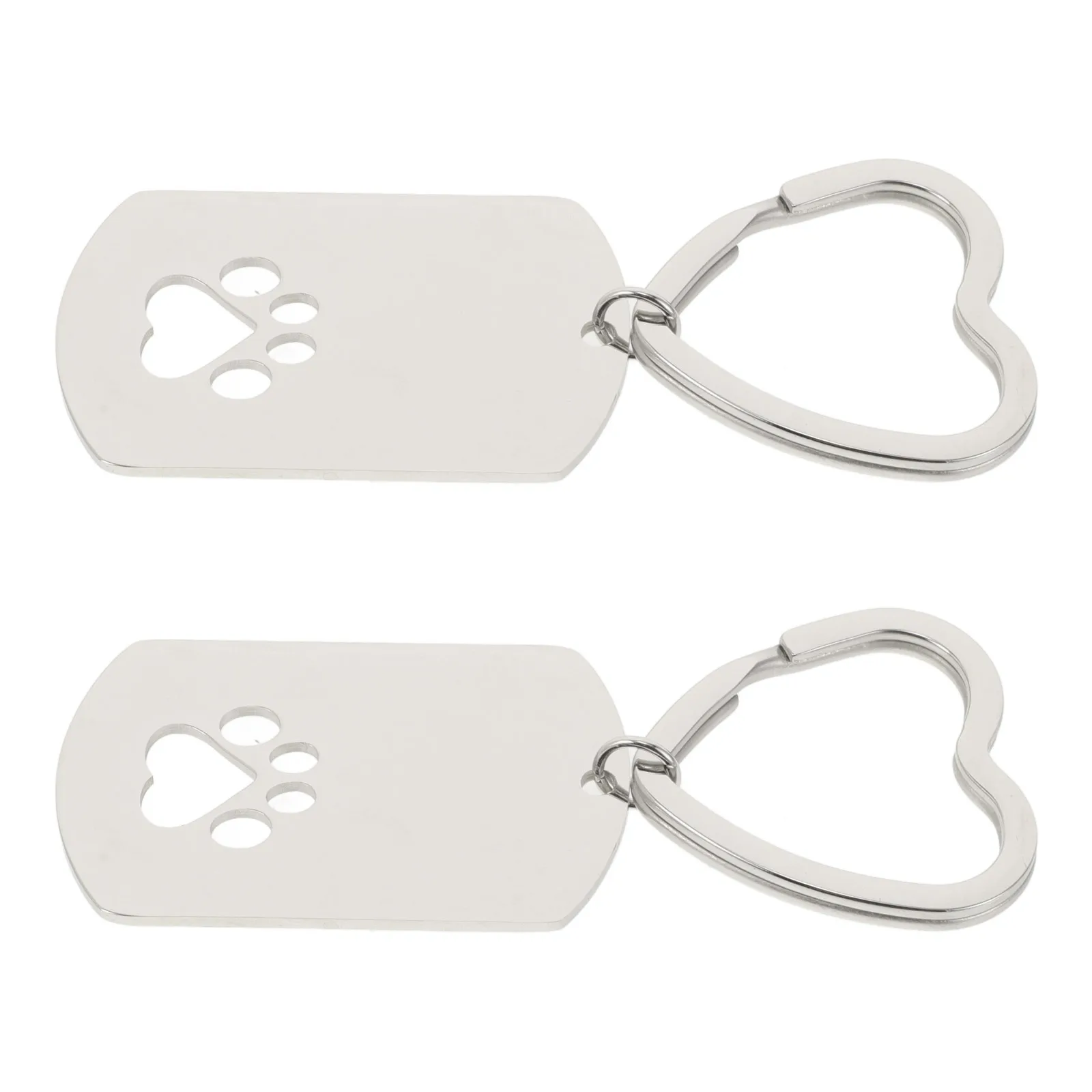 

2Pcs Love Keychain Pet Memorial Ashes Holder Paw Print Dog Collar Charms Memorial Pendant Keyring Dog Collar Charms