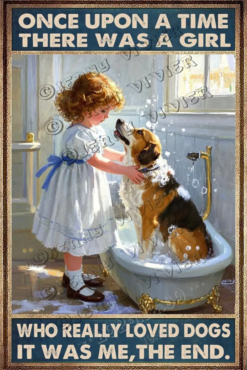 Металлический знак для купания собаки Одного разу, там была девушкой, которая действительно любит уход за собакой, винтажный металлический знак в стиле ретро, украшение для дома Металлический знак для купания собаки Одного разу, там была девушкой, которая действительно любит уход за собакой, винтажный металлический знак в стиле ретро, украшение для дома