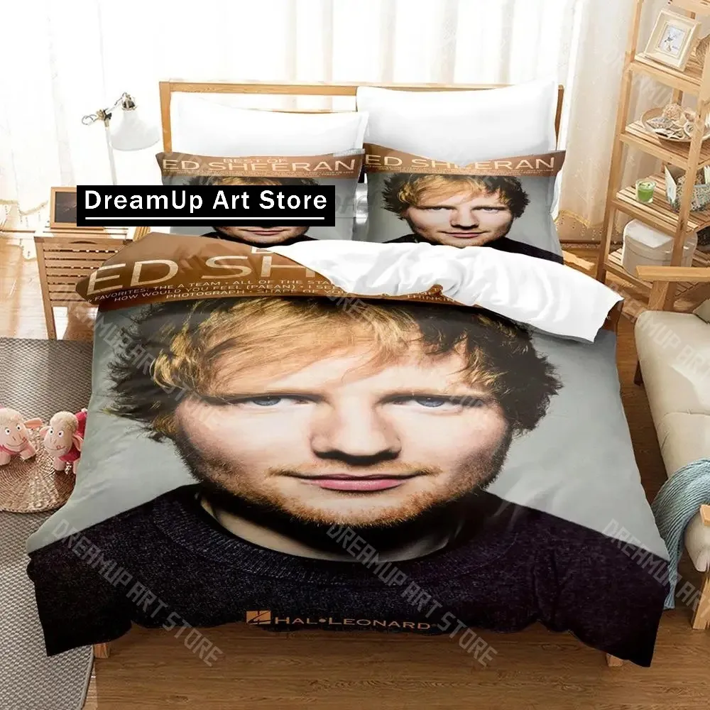 3D Printed Ed Sheeran Singer Bedding Set for Boys Girls Duvet Cover Pillowcase Twin Queen King Full Single Double Sizes