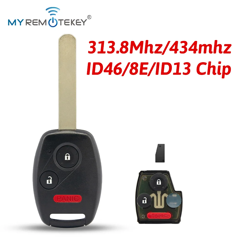 

MYREMOTEKEY Remote Car Key Fob N5F-S0084A/MLBHLIK-1T/OUCG8D-380H-A/CWTWB1U545 for Honda Accord Pilot Ridgelin313.8/315/434 Mhz