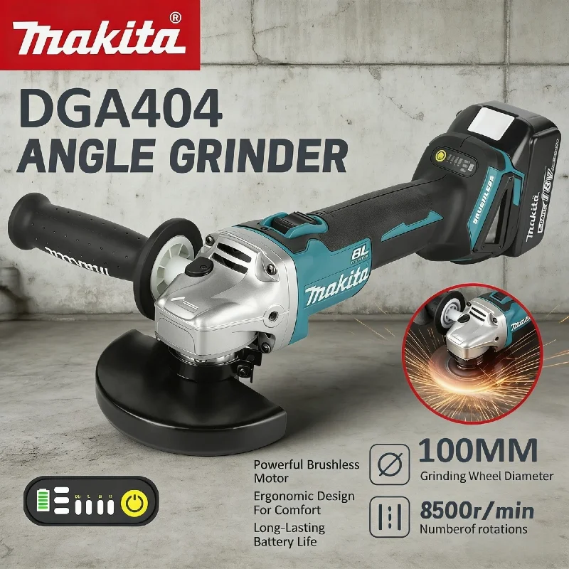

Аккумуляторная угловая шлифмашина Makita DGA404 100 мм, бесщеточная, литиевая, высокомощная, для полировки и резки