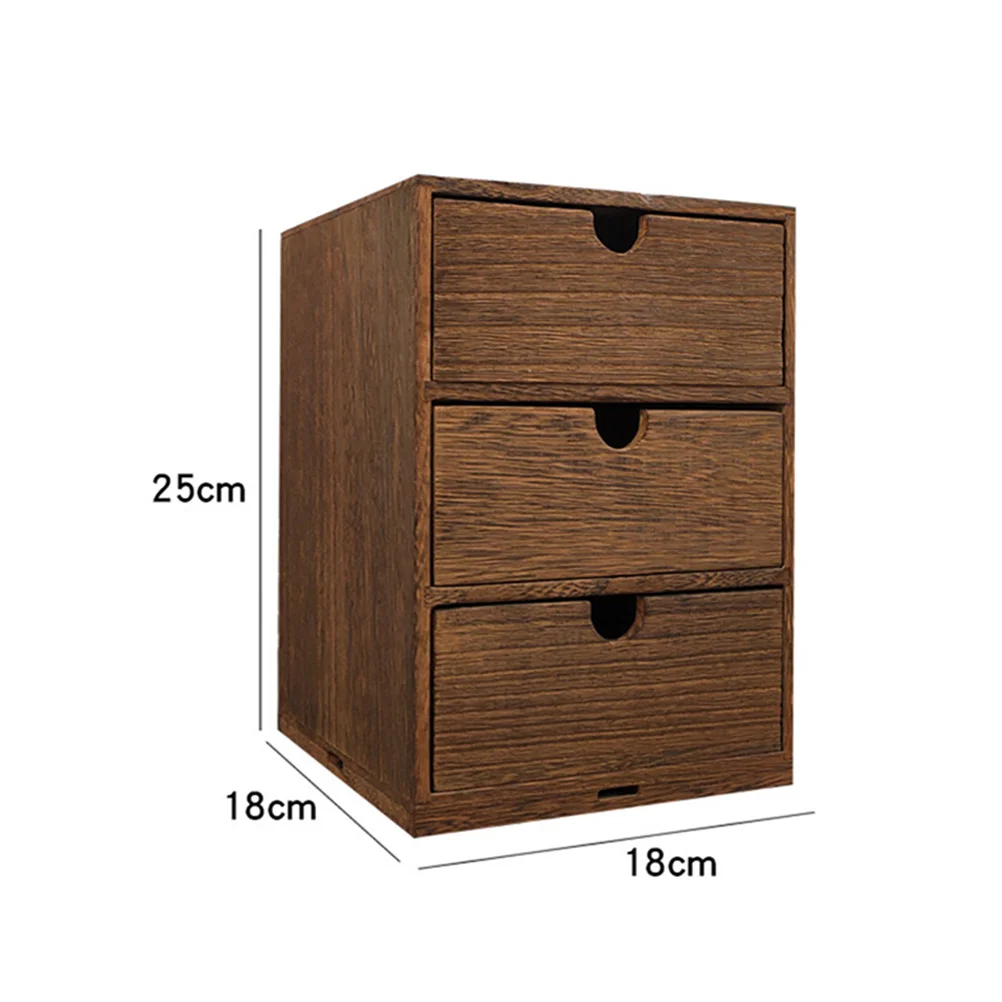 Wooden Storage Box Drawer Shelf Multi-layer Organizer Desk Drawers Dressing Table Retro Box??????? Filing cabinets