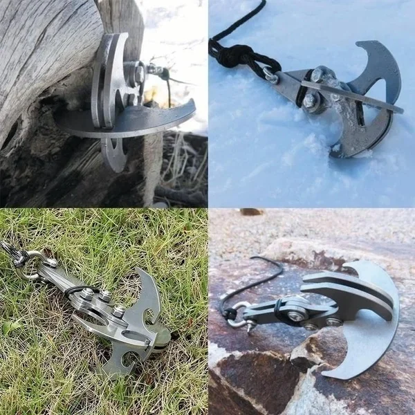 Składany hak grawitacyjny Outdoor Rock Climbing Rescue Claw Survival Mountaineering Hook Tool Wielofunkcyjne narzędzie ze stali nierdzewnej