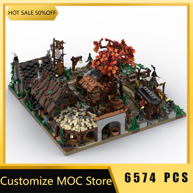 6574 قطعة وحدات مدينة القرون الوسطى رائحة الكريهة Outskirts نموذج اللبنات مجموعات التعليم الجمعية الطوب لعب الاطفال هدايا عيد الميلاد #4