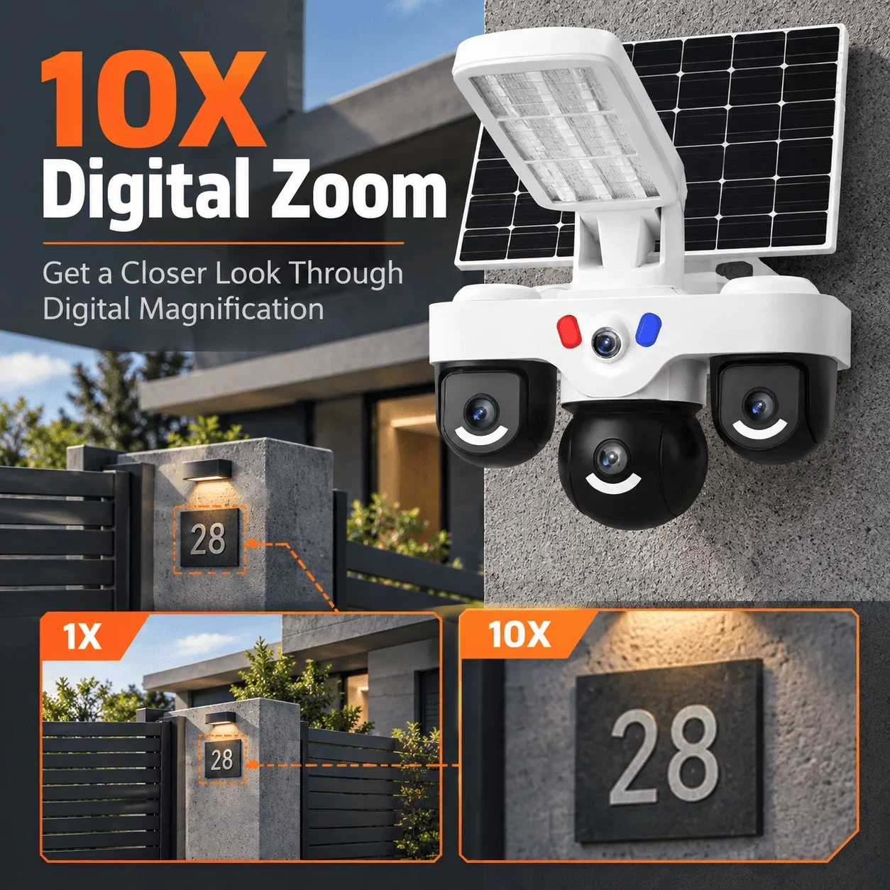 10X Zoom V380 Pro AOV WiFi Security Camera with Wireless PTZ IP Function and Integrated Lighting for Efficient Home and Farm