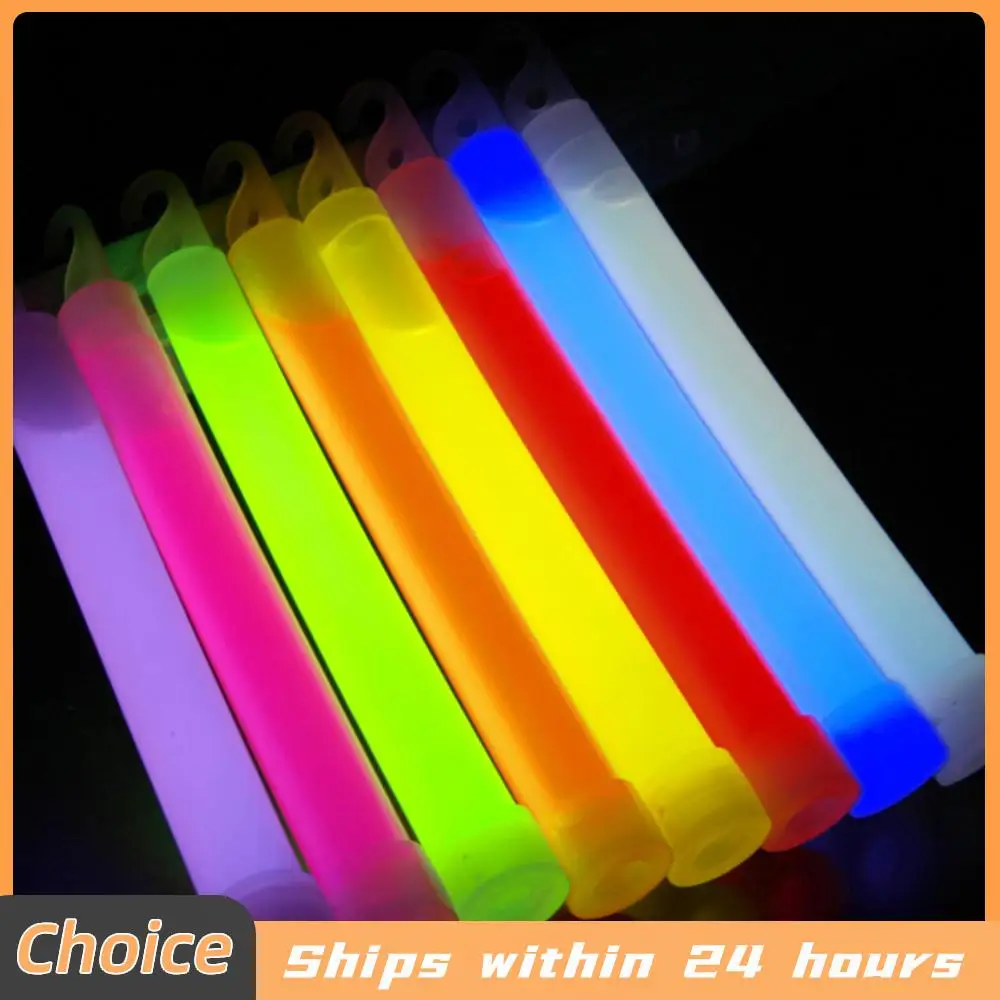 

10 шт. 6-дюймовые светящиеся палочки, водонепроницаемые, для концертов и вечеринок, с крючком, нетоксичные, для походов и кемпинга