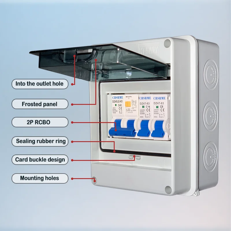 Caja de distribución de circuito impermeable IP65