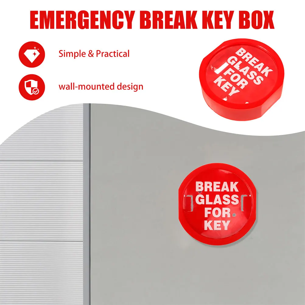 2Pcs Emergency Key Box Wall Mounted Fire Safety Lock Box for Home Glass in Case of Emergency Glass Break