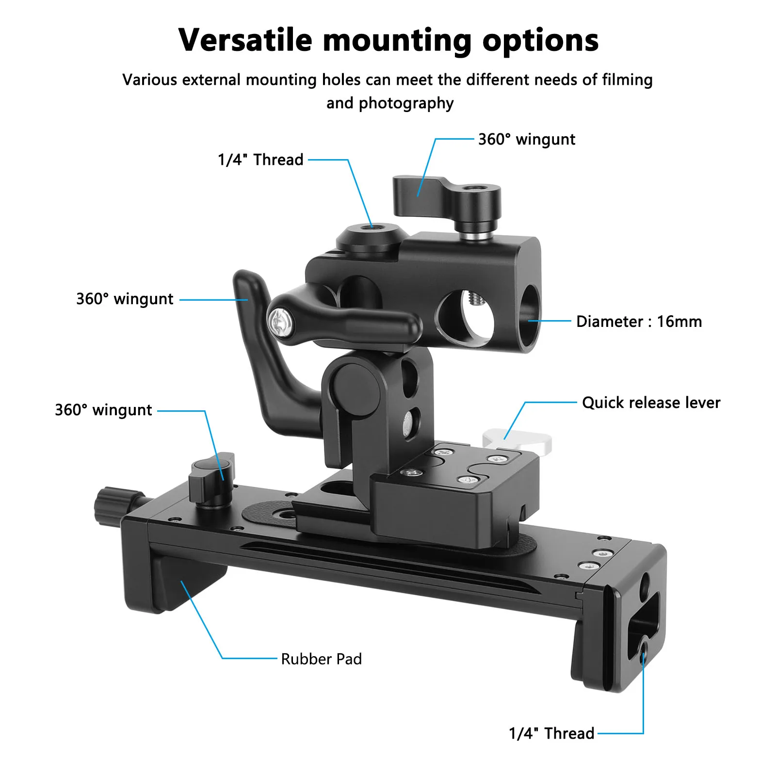 CAMVATE Penyangga Tablet iPad yang Dapat Disesuaikan dengan Rotasi 360 °   Pan Cocok untuk iPad atau Tablet dengan Ukuran 7,9 hingga 12,9 inci, Dapat Dipasang di C-Stand dan Light Stand