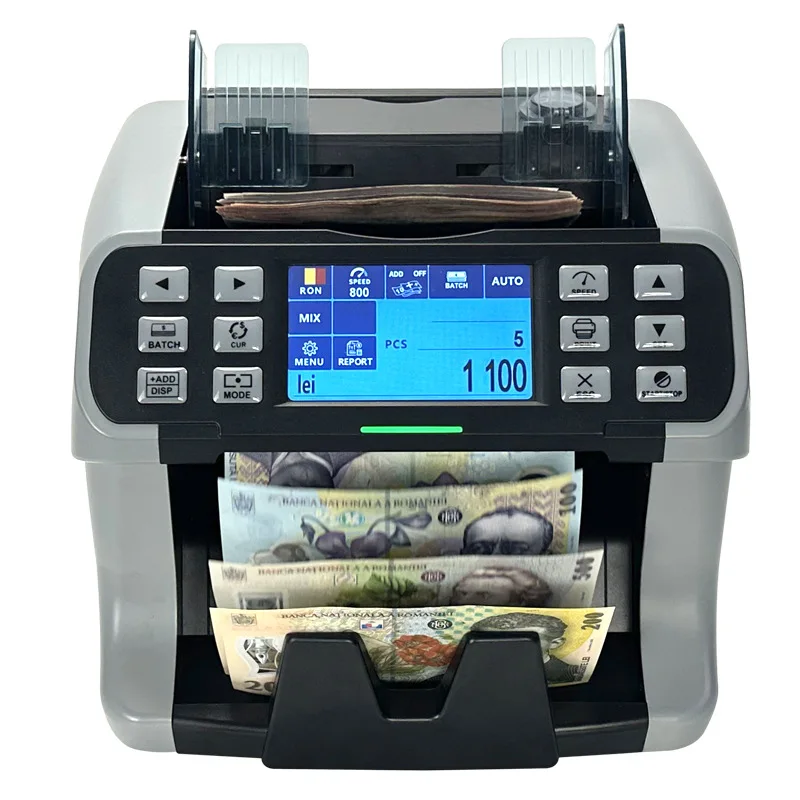 XD-770P CIS Money Counter With Touch Screen Supports Currencies Preset Amount & Number Of Sheets/Print Currency Serial Number