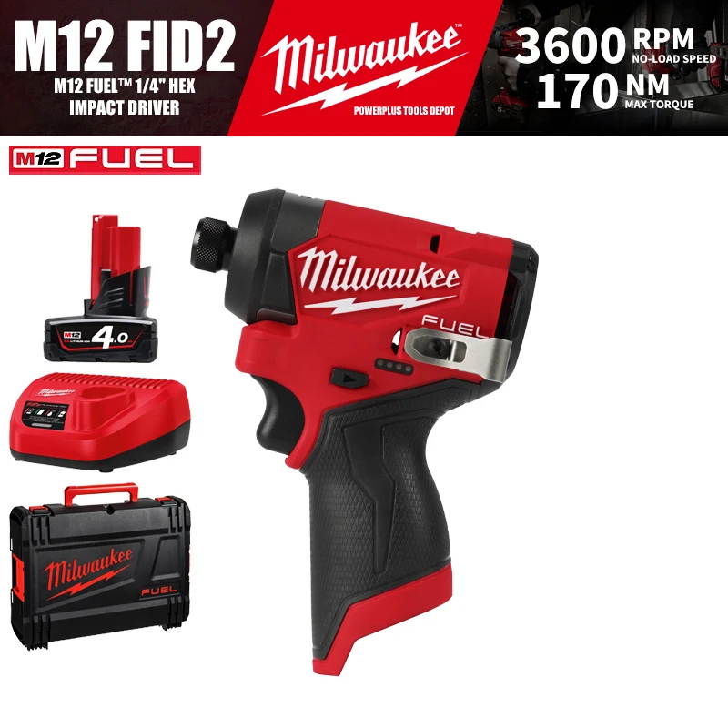 

Milwaukee M12 FID2/3453 комплект M12 топливо™1/4 "шестигранный бесщеточный беспроводной ударный драйвер 12 В электроинструменты нм с зарядным устройством для аккумулятора