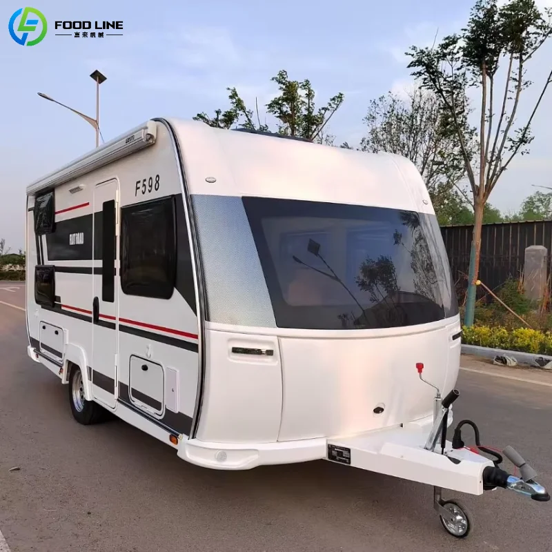 

Customized Premium Hardtop Caravan Trailer Travel Trailer with Automatic Awning Electronic Brake Protection for Family Camping