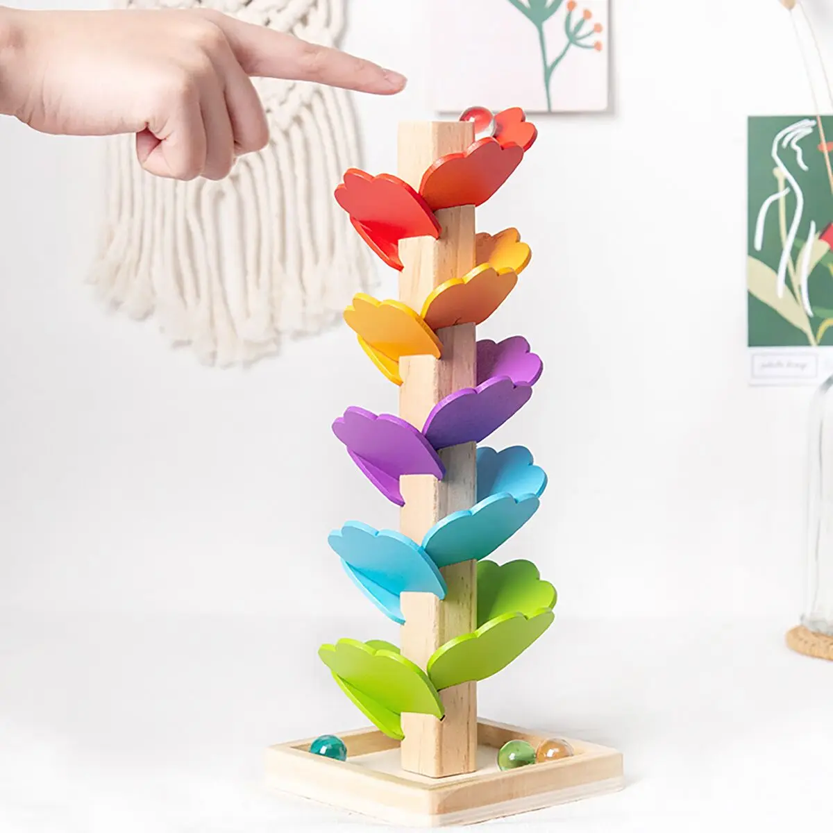 Leaf Track Roller Tree Rainbow Building Blocks Music Tree Children's Early Education Puzzle Wooden Toys