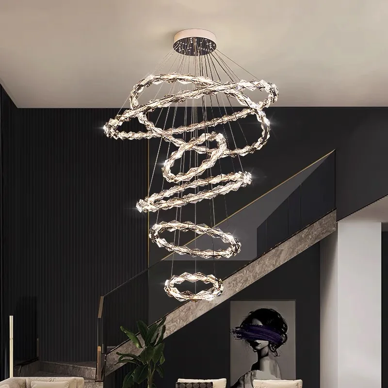 

Originality Luxury Crystal Round Ceiling Lights 2024 Modern Chandelier For Living Room Hall Duplex Staircase Indoor Decor Lustre