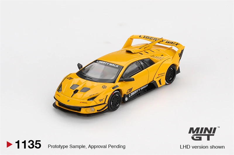 

(Предзаказ) блистерный ящик - MINI GT 1:64 LB-Silhouette WORKS MURCIELAGO GT Evo Желтый литой под давлением коллекционная модель автомобиля MGT011