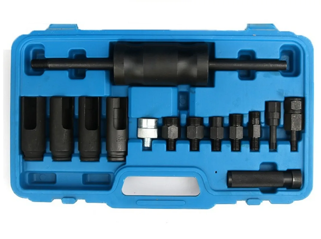 Auto Nozzle Repair Removal Tool Set 14 Pieces Multi Specification Socket For Sensor Disassembly Maintenance Work