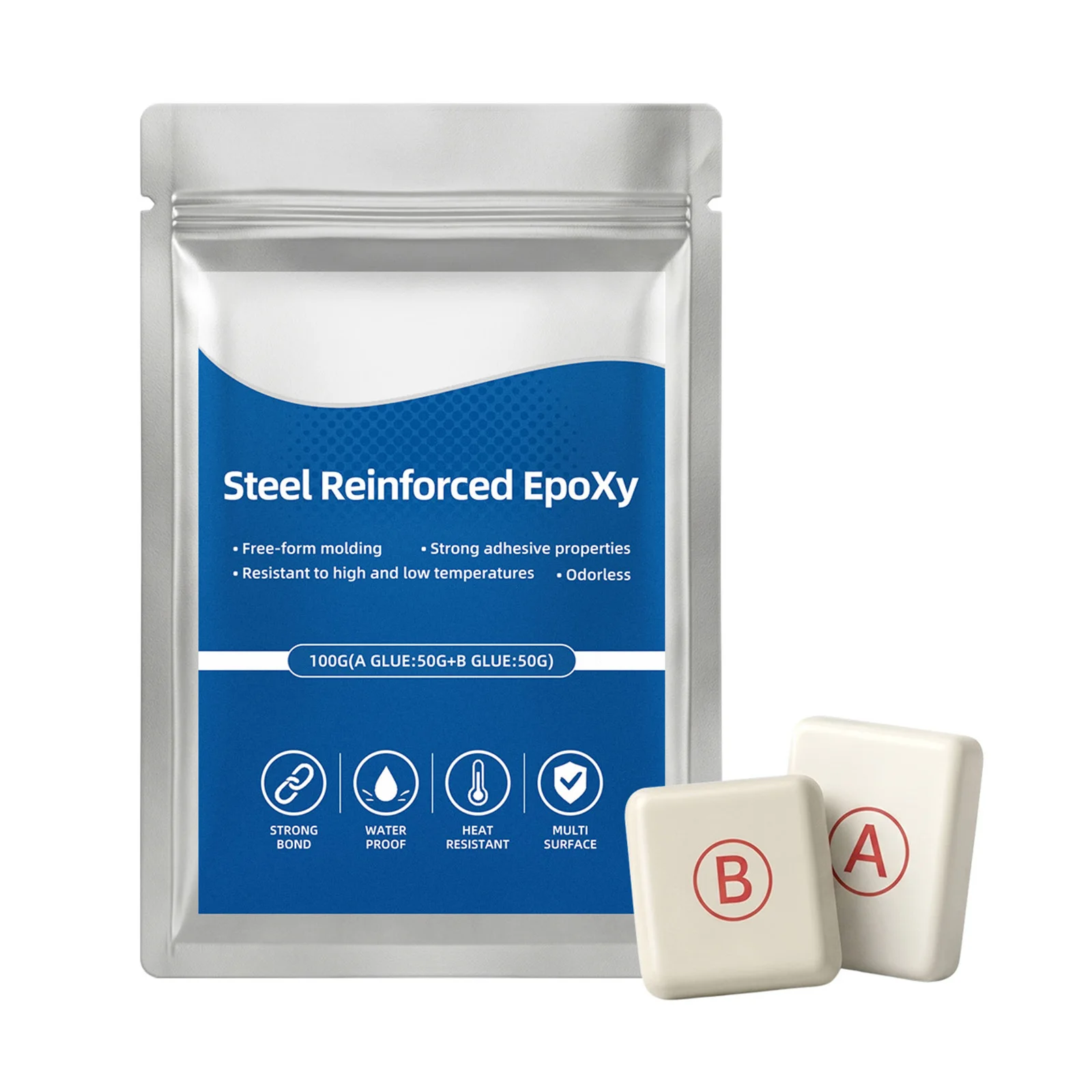 Reinforced Epoxy Putty Waterproof Heat-Proof Epoxies Putties Repair Kit Fast Repair AB Two-Part Epoxies Putties Filler
