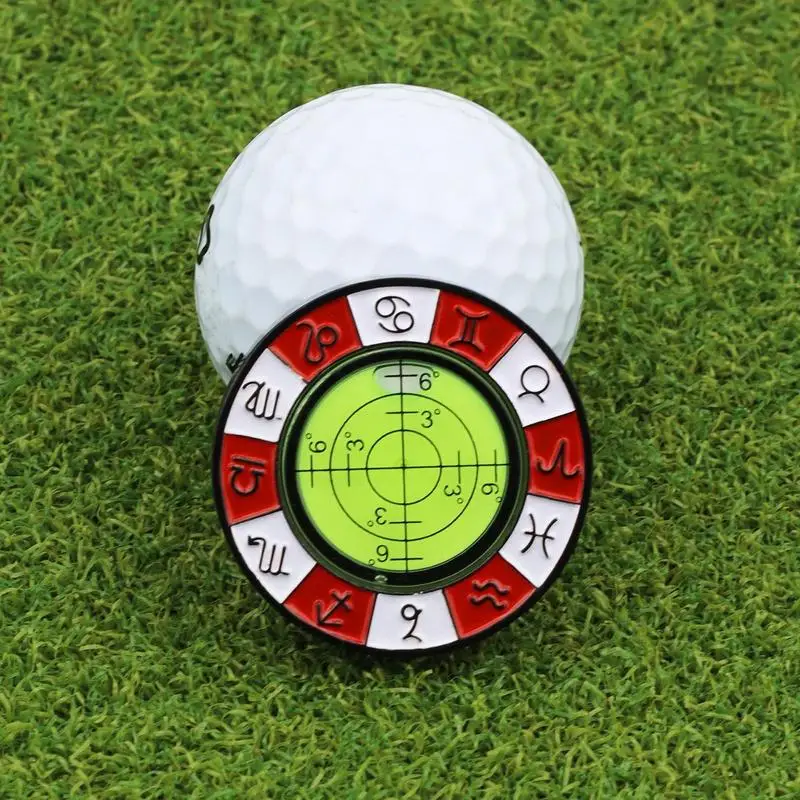 High Precision Golf Ball Marker With Level Meter 2 Sided Alignment Reader Tool Golf Position Mark Accessories For Golfers